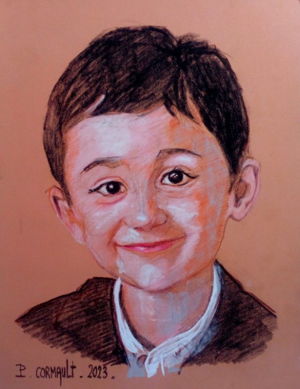 image de portrait aux pastels secs