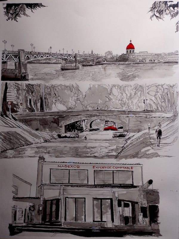 la chasse à la Bécasse, aquarelle image de paysage